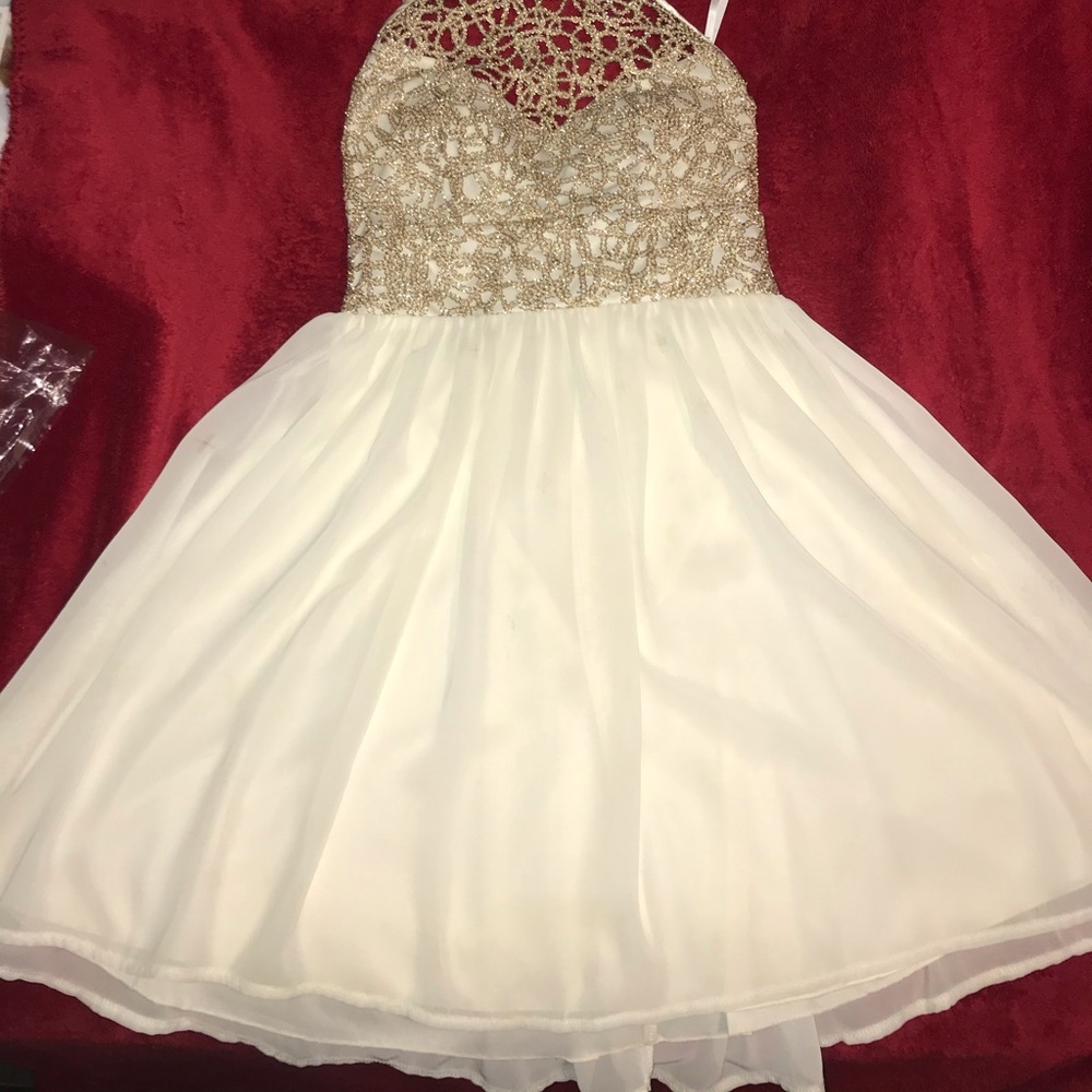 Beige and Gold dress